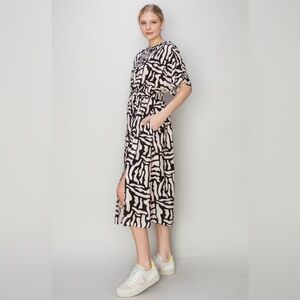 MELLODAY Print Bateau Neck Dress